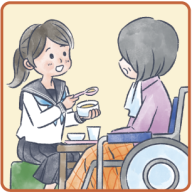 障がいや病気のあるきょうだいの世話や見守りをしている。イラスト3