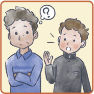 日本語が第一言語でない家族や障がいのある家族のために通訳をしている。イラスト5