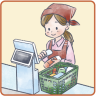 障がいや病気のある家族に代わり、家計を支えるために働いている。イラスト6
