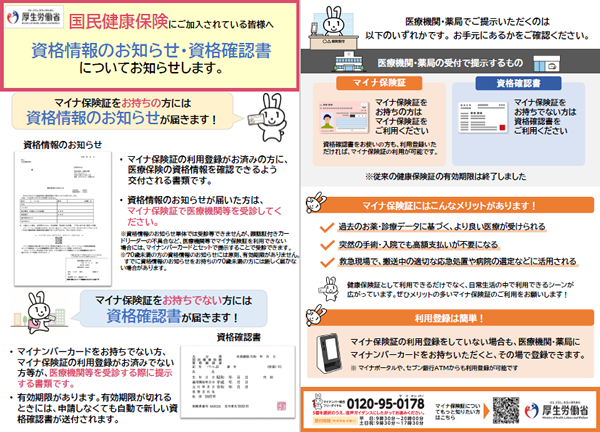 国民健康保険の資格確認書または資格情報のお知らせについてPDFの画像