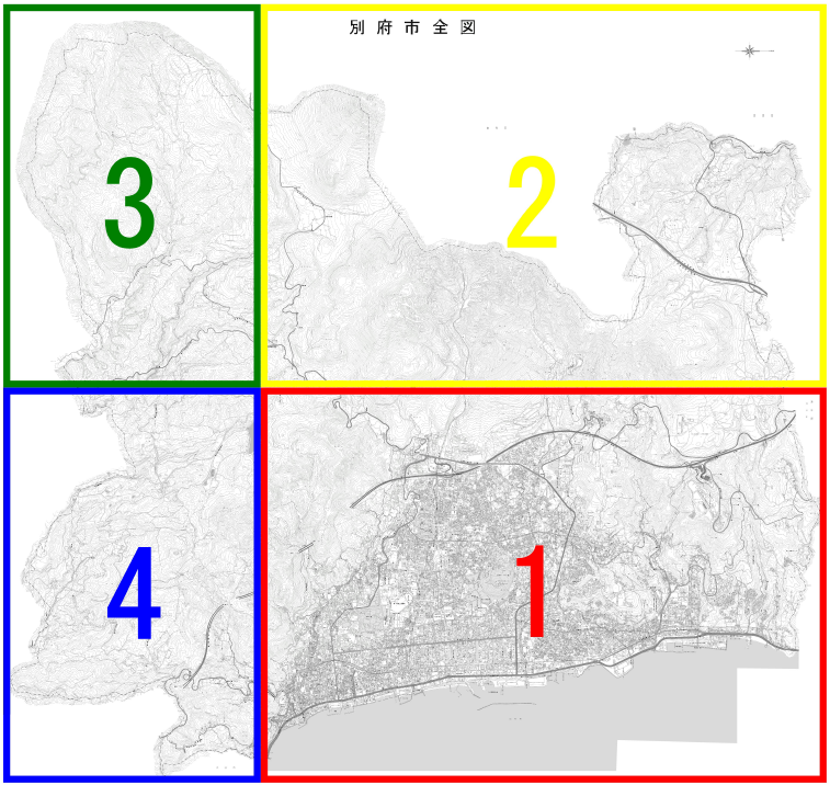 別府市認定路線網図（全図）