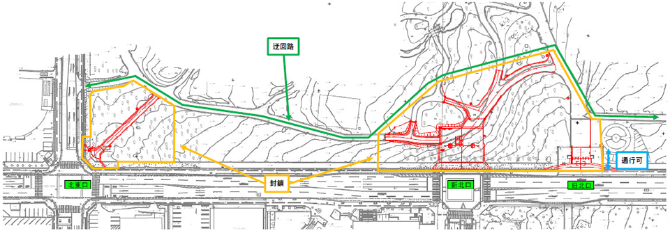 別府公園北口改修工事施工箇所図