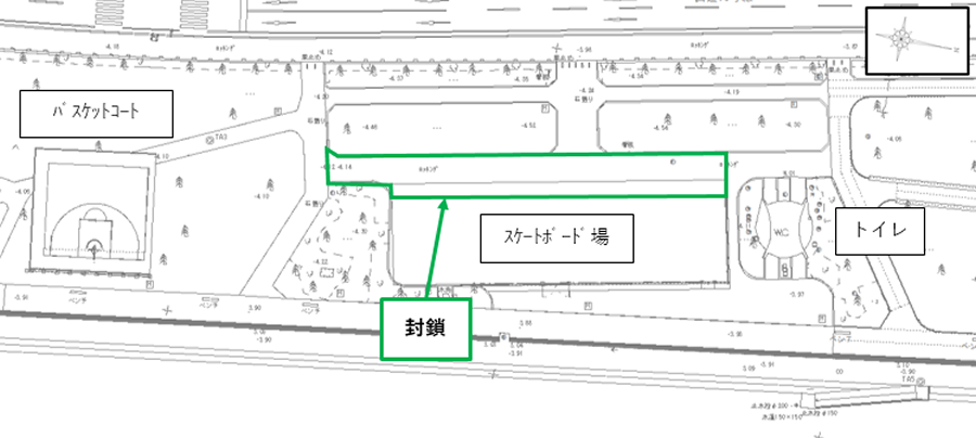 上人ヶ浜公園の拡大施工箇所図