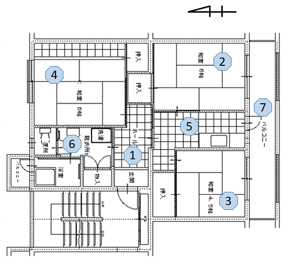 新別府住宅　A棟　405号室　間取図