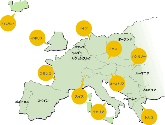 世界の温泉地分布図